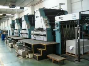 Offset printing machine ROLAND R 805-6 + L,  5 colour+coater